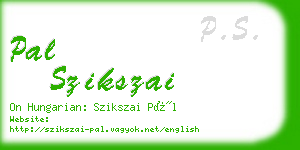 pal szikszai business card